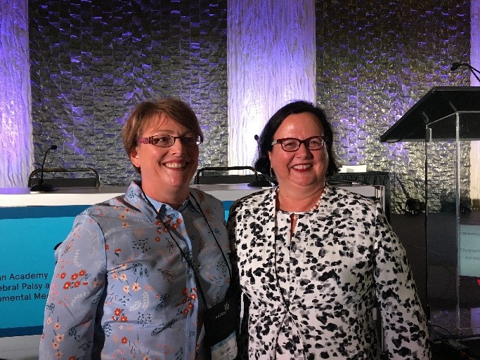 Dr Leanne Sakzewski (L) and Prof. Roslyn Boyd (R) at the AACPDM