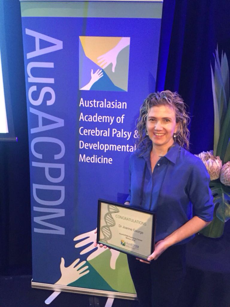Dr Joanne George was awarded the Promising Career Award at AusACPDM 2018.