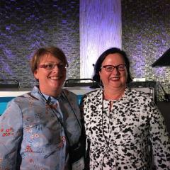 Dr Leanne Sakzewski (L) and Prof. Roslyn Boyd (R) at the AACPDM