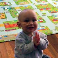 Baby Jaxon enjoying his therapy activities